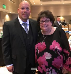 Magic Touch Mechanical owner Rich Morgan with his mother at BBB Ethics Award Winner dinner