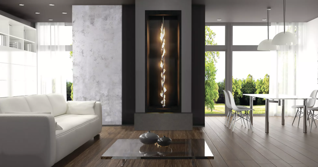 a custom built gas fireplace by Stellar