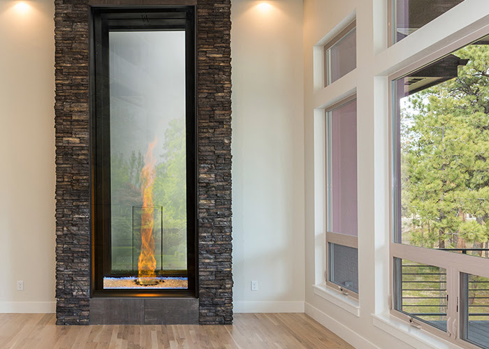 custom gas fireplace by montigo